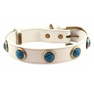Pebble Faceted Turquoise Dog Collar_big